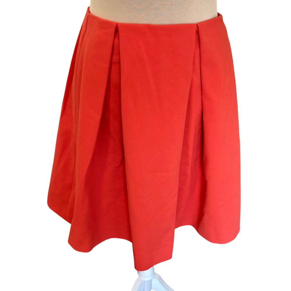 Raoul Tangerine Pleated Structured Cotton Blend Skirt Schoolgirl Indie Y2K